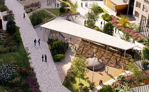 Зеленый бульвар с экологичными площадками для активностей и отдыха